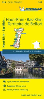 Bas-Rhin, Haut-Rhin, Territoire de Belfort - Michelin Local Map 315 - Michelin