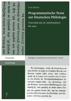 Programmatische Texte zur Deutschen Philologie (eBook, PDF) - Meves, Uwe