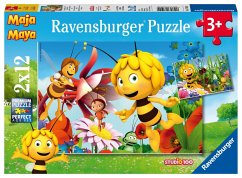 Ravensburger 07594 - Biene Maja auf der Blumenwiese, Puzzle, 2 x 12 Teile