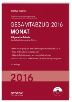 Cover Gesamtabzug 2016 Monat, m. CD-ROM / Stollfuß Tabellen