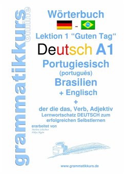 Wörterbuch Deutsch - Portugiesisch (Brasilien) - Englisch Niveau A1 - Schachner, Marlene;Akom, Edouard Martial