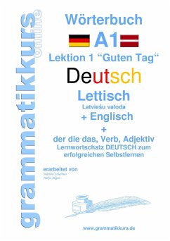 Wörterbuch Deutsch - Lettisch - Englisch Niveau A1 - Akom, Edouard Martial;Schachner, Marlene