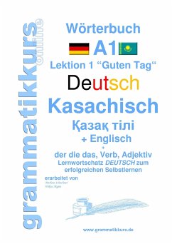 Wörterbuch Deutsch - Kasachisch - Englisch Niveau A1 - Akom, Edouard Martial;Schachner, Marlene