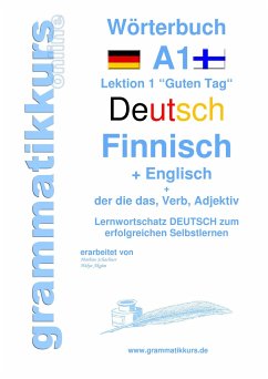 Wörterbuch Deutsch - Finnisch - Englisch Niveau A1 - Schachner, Marlene;Akom, Edouard Martial