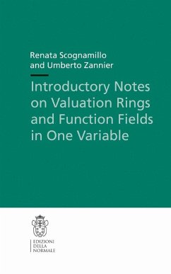 Introductory Notes on Valuation Rings and Function Fields in One Variable (eBook, PDF) - Scognamillo, Renata; Zannier, Umberto