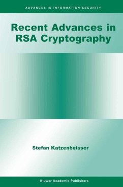 Cover Recent Advances in RSA Cryptography (eBook, PDF)
