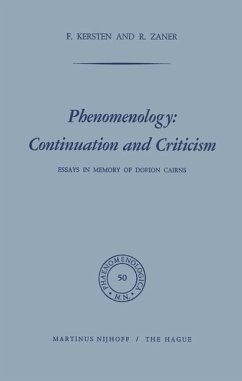 Cover Phenomenology: Continuation and Criticism (eBook, PDF)