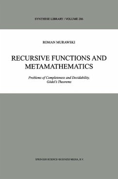 Cover Recursive Functions and Metamathematics (eBook, PDF)