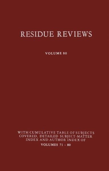 Residue Reviews (eBook, PDF)