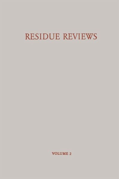 Residue Reviews / Rückstands-Berichte (eBook, PDF)