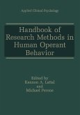 Handbook of Research Methods in Human Operant Behavior (eBook, PDF)