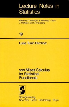 Cover von Mises Calculus For Statistical Functionals (eBook, PDF)
