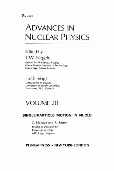 Advances in Nuclear Physics (eBook, PDF) Advances in Nuclear Physics (eBook, PDF)