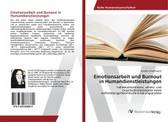 Emotionsarbeit und Burnout in Humandienstleistungen - Schuhknecht, Jennifer