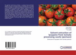 Solvent extraction of lycopene from tomato processing waste (pomace)
