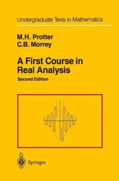A First Course in Real Analysis (eBook, PDF) - Protter, Murray H.; Morrey, Charles B. Jr.