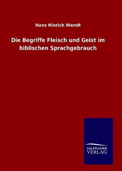 Die Begriffe Fleisch und Geist im biblischen Sprachgebrauch - Wendt, Hans Hinrich