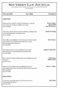 Southern Law Journal, Vol. XXV, No. 2, Fall 2015 - Salsb