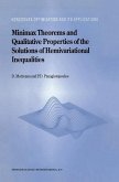 Minimax Theorems and Qualitative Properties of the Solutions of Hemivariational Inequalities (eBook, PDF)