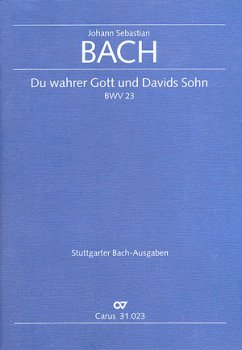 Cover Du wahrer Gott und Davids Sohn Kantate Nr.23 BWV23 Partitur