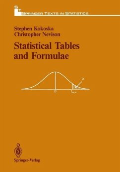 Statistical Tables and Formulae (eBook, PDF) - Kokoska, Stephen; Nevison, Christopher