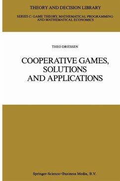 Cooperative Games, Solutions and Applications (eBook, PDF) - Driessen, Theo S. H.