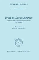 Briefe an Roman Ingarden (eBook, PDF) - Husserl, Edmund; Ingarden, Roman S.