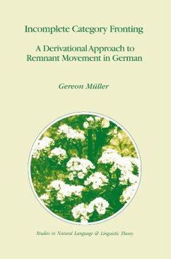Incomplete Category Fronting (eBook, PDF) - Müller, Gereon