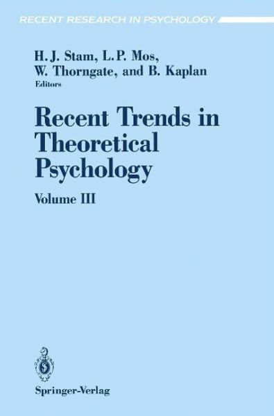 Recent Trends in Theoretical Psychology (eBook, PDF) Recent Trends in Theoretical Psychology (eBook, PDF)
