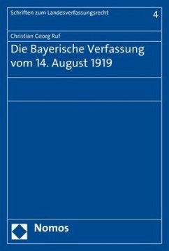 Cover Die Bayerische Verfassung vom 14. August 1919
