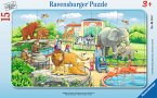 Ravensburger 06116 - Ausflug in den Zoo, 15 Teile Rahmenpuzzle