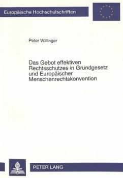 Das Gebot effektiven Rechtsschutzes in Grundgesetz und Europäischer Menschenrechtskonvention - Wilfinger, Peter