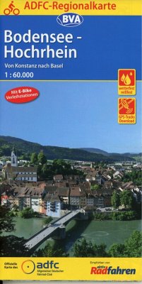 ADFC-Regionalkarte Bodensee-Hochrhein, 1:60.000, mit Tagestourenvorschlägen, reiß- und wetterfest, E-Bike-geeignet, GPS-Tracks Download