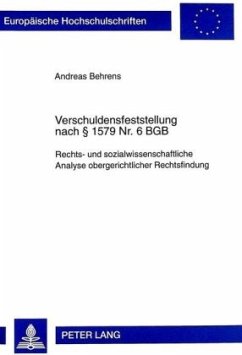 Verschuldensfeststellung nach 1579 Nr. 6 BGB - Behrens, Andreas