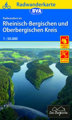 Cover BVA Radwanderkarte Radwandern im Rheinisch-Bergischen und Oberbergischen Kreis 1:50.000, reiß- und wetterfest, GPS-Tracks Download