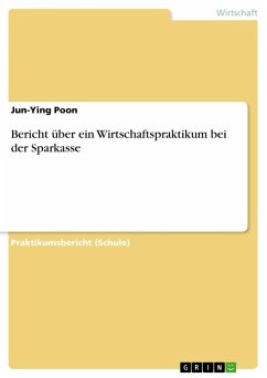 Bericht über ein Wirtschaftspraktikum bei der Sparkasse - Poon, Jun-Ying