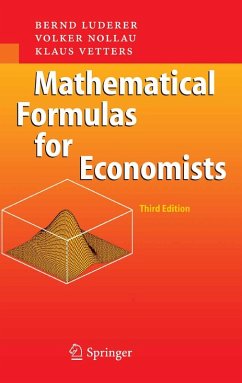 Mathematical Formulas for Economists (eBook, PDF) - Luderer, Bernd; Nollau, Volker; Vetters, Klaus