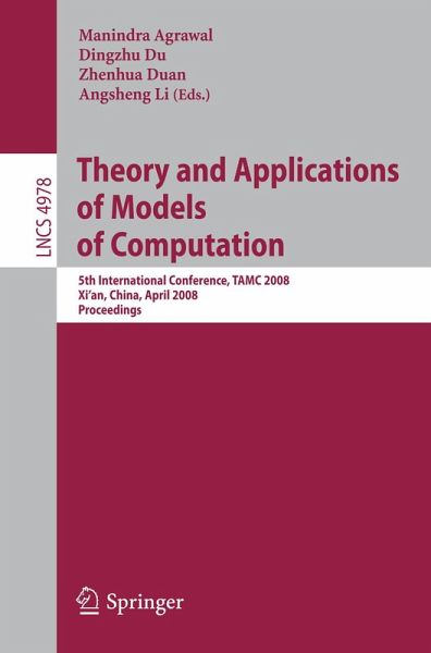Theory and Applications of Models of Computation (eBook, PDF) Theory and Applications of Models of Computation (eBook, PDF)