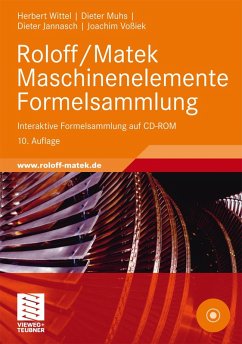 Roloff/Matek Maschinenelemente Formelsammlung (eBook, PDF) - Wittel, Herbert; Muhs, Dieter; Jannasch, Dieter; Voßiek, Joachim