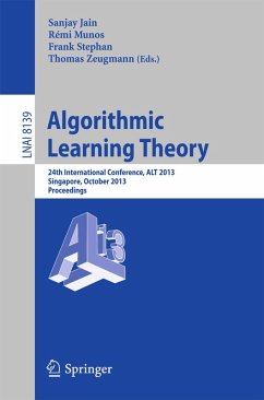 Algorithmic Learning Theory (eBook, PDF)