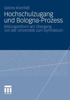 Hochschulzugang und Bologna-Prozess (eBook, PDF) - Klomfaß, Sabine