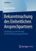 Bekanntmachung des Einheitlichen Ansprechpartners (eBook, PDF)