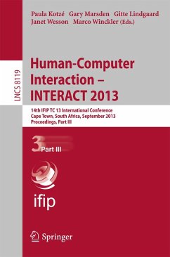 Human-Computer Interaction -- INTERACT 2013 (eBook, PDF)