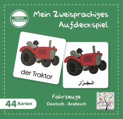 Mein Zweisprachiges Aufdeckspiel, Fahrzeuge, Arabisch (Kinderspiel)