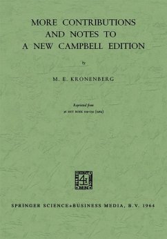 More Contributions and Notes to a New Campbell Edition (eBook, PDF) - Kronenberg, M. E.