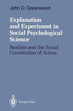 Explanation and Experiment in Social Psychological Science (eBook, PDF) - Greenwood, John D.