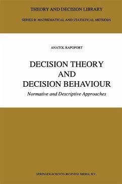Decision Theory and Decision Behaviour (eBook, PDF) - Rapoport, Anatol