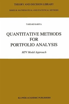 Quantitative Methods for Portfolio Analysis (eBook, PDF) - Kariya, T.