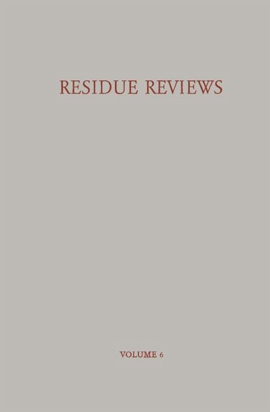 Residue Reviews / Rückstands-Berichte (eBook, PDF)