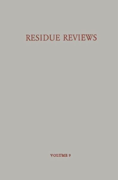 Residue Reviews / Rückstands-Berichte (eBook, PDF)